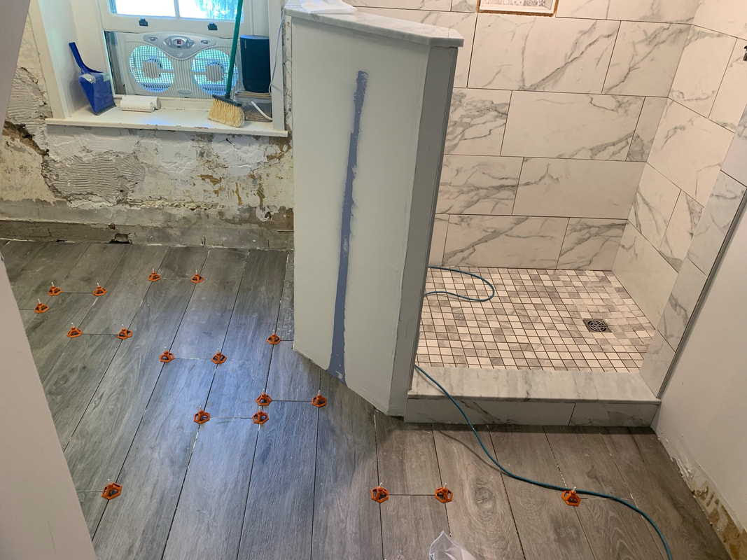 flooring installation in custom bathroom bucks county, pennsylvania